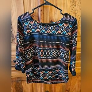 Woman Aztec print top
